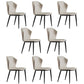 Modern Coffee Shop Wingback Dining Chair Matte Finish Leather Side Chair