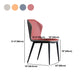 Modern Coffee Shop Wingback Dining Chair Matte Finish Leather Side Chair