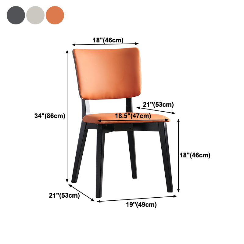 Sillas de estilo contemporáneo silla sin brazo para cocina con patas de madera