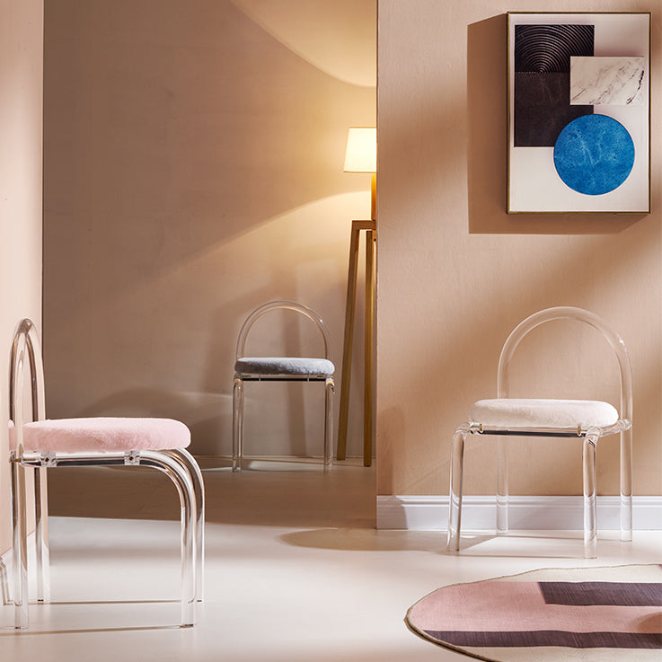 Designer -Stil mattes Finish gepolsterte Seitenstuhl Schlafzimmer offener Essstuhl offen