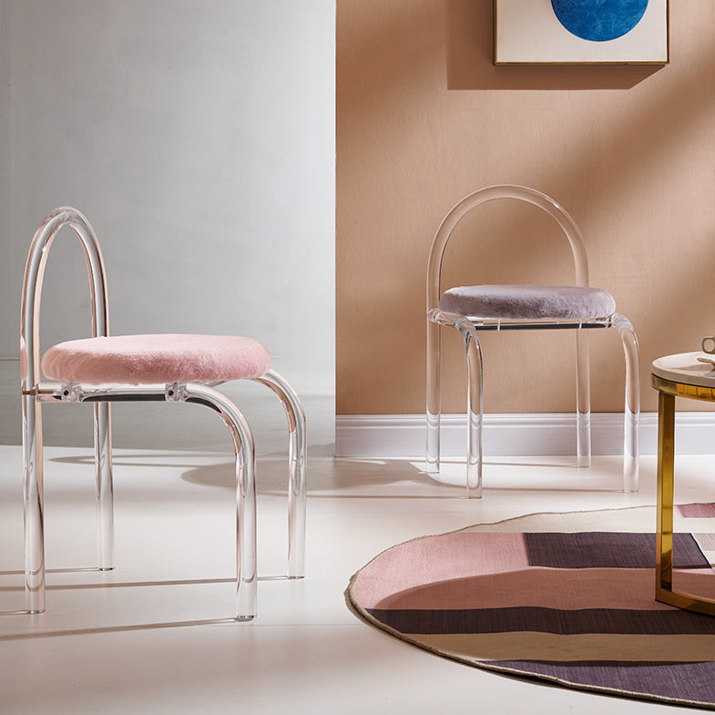 Designer -Stil mattes Finish gepolsterte Seitenstuhl Schlafzimmer offener Essstuhl offen