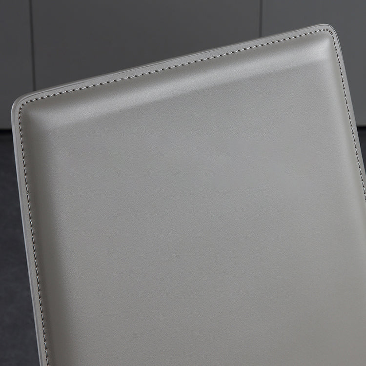 Designer Style Anteroom Solid Back Side stoel Matte afwerking Lederen eetkamerstoel