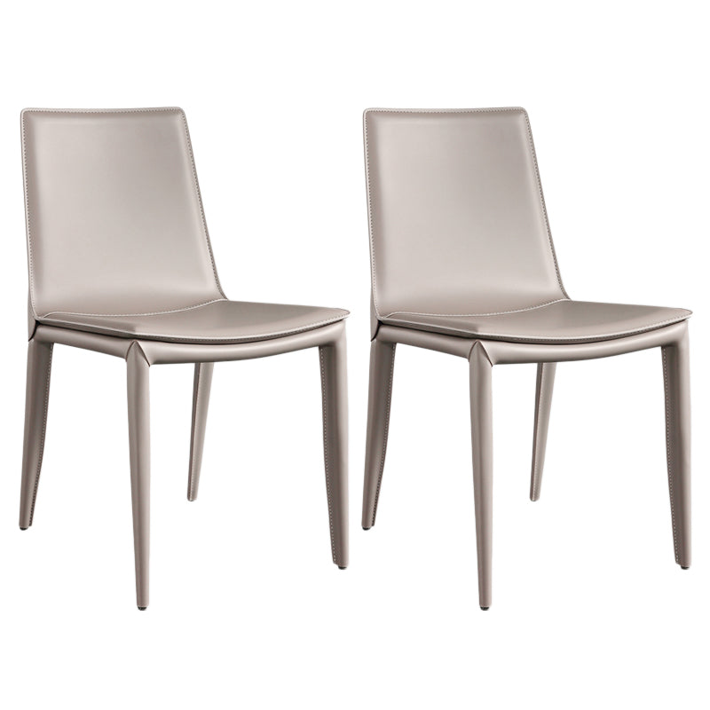 Designer Style Anteroom Solid Back Side stoel Matte afwerking Lederen eetkamerstoel