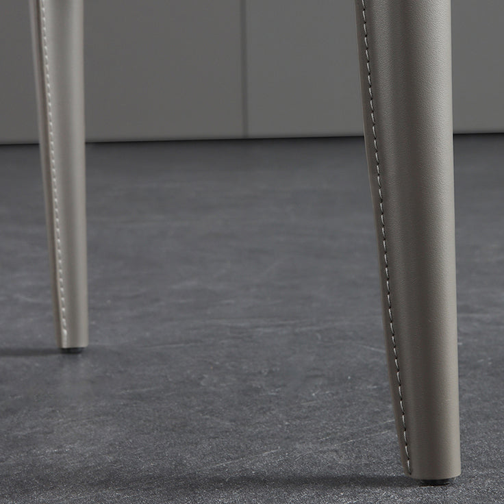 Designer Style Anteroom Solid Back Side stoel Matte afwerking Lederen eetkamerstoel