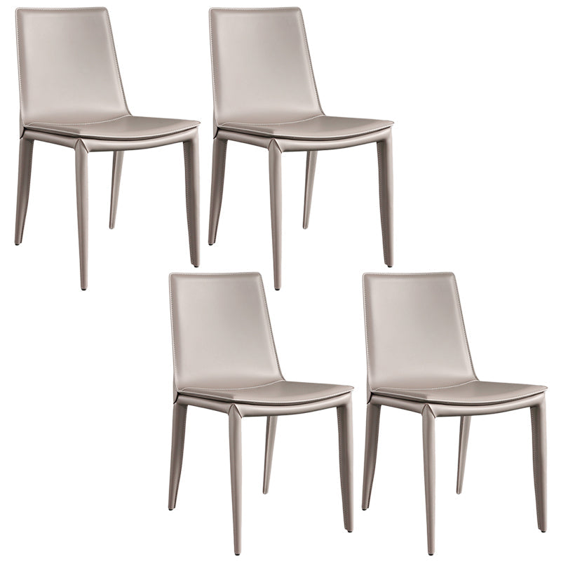 Designer Style Anteroom Solid Back Side stoel Matte afwerking Lederen eetkamerstoel