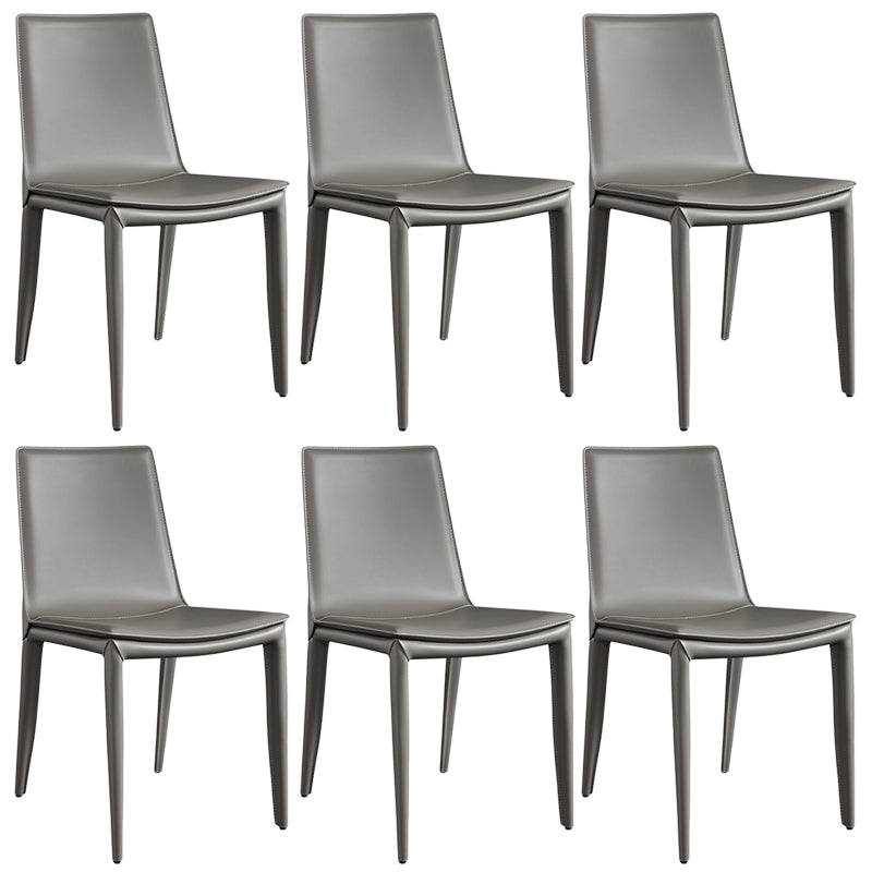 Designer Style Anteroom Solid Back Side stoel Matte afwerking Lederen eetkamerstoel