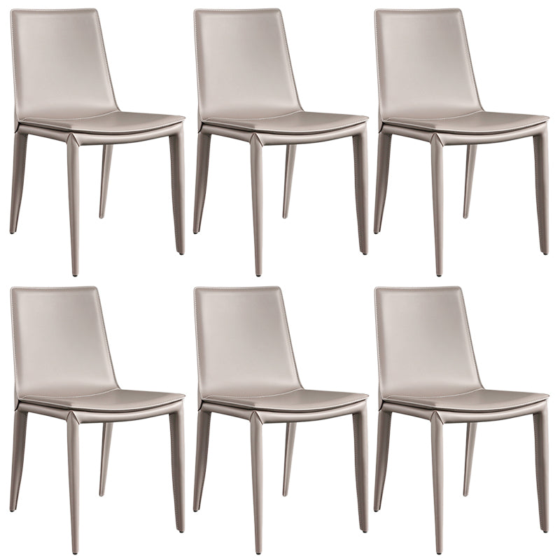 Designer Style Anteroom Solid Back Side stoel Matte afwerking Lederen eetkamerstoel