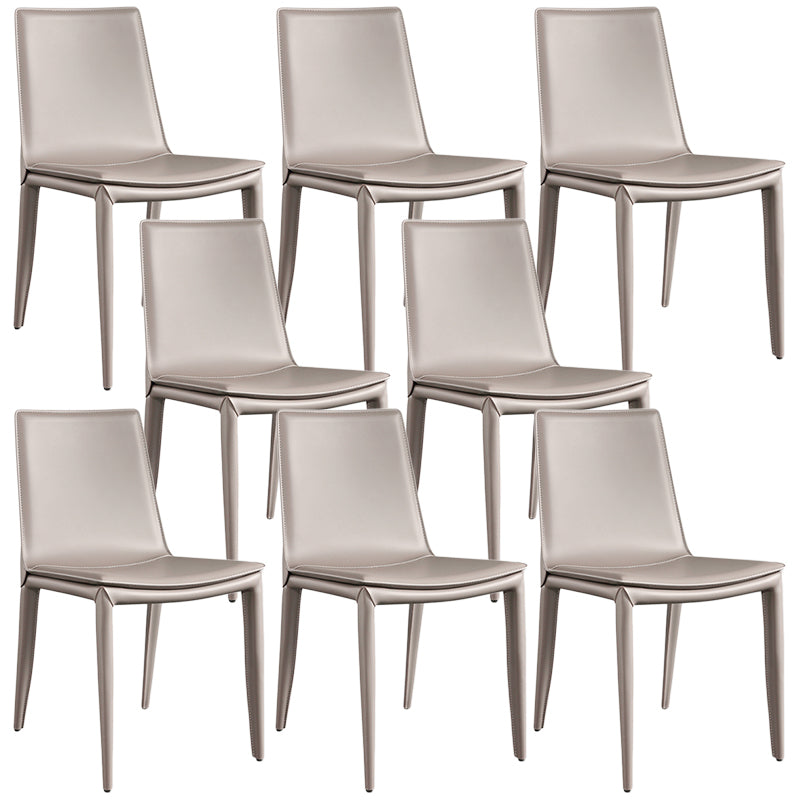 Designer Style Anteroom Solid Back Side stoel Matte afwerking Lederen eetkamerstoel