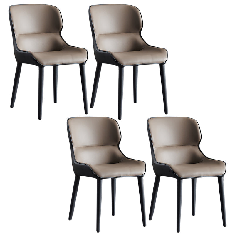 Inicio Silla lateral moderna del ala de la ala Matte Sillas de comedor de cuero falso