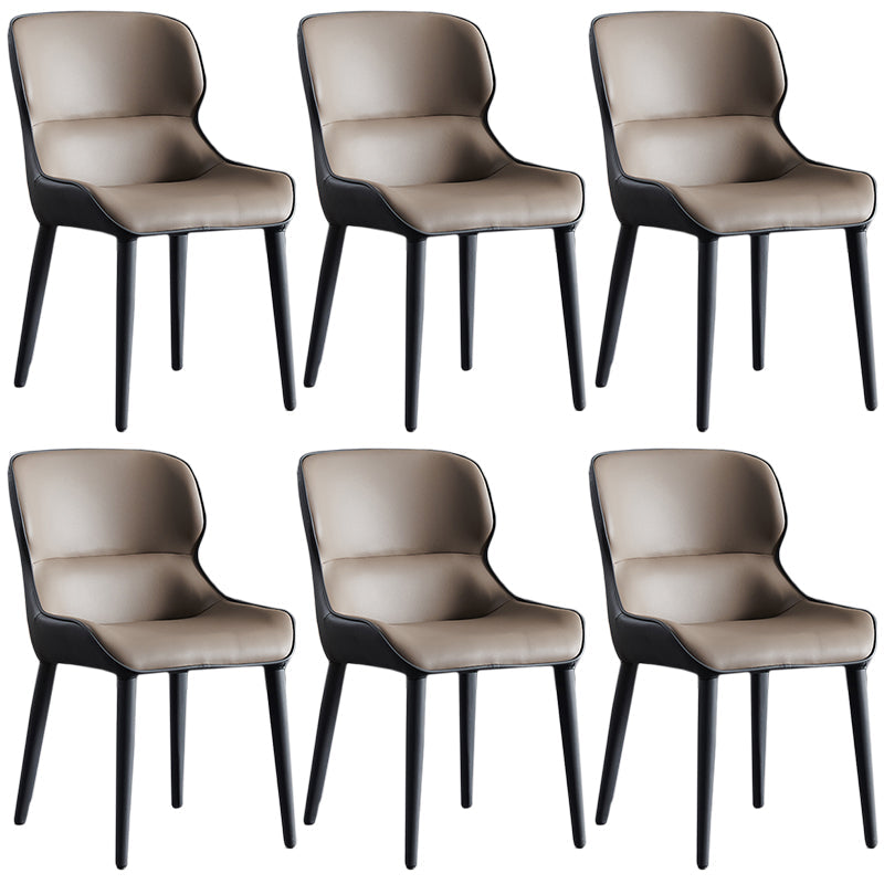 Inicio Silla lateral moderna del ala de la ala Matte Sillas de comedor de cuero falso