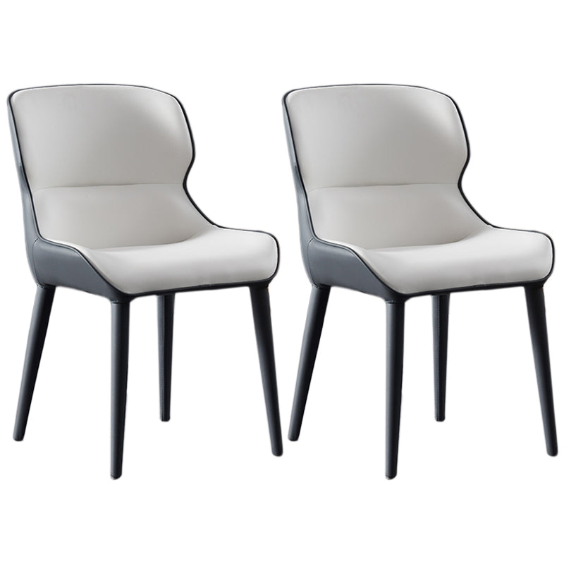 Inicio Silla lateral moderna del ala de la ala Matte Sillas de comedor de cuero falso