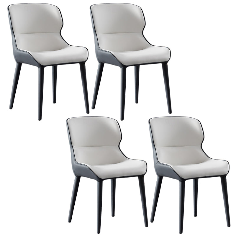 Inicio Silla lateral moderna del ala de la ala Matte Sillas de comedor de cuero falso