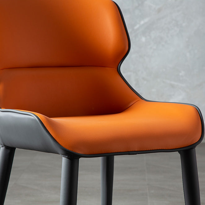 Inicio Silla lateral moderna del ala de la ala Matte Sillas de comedor de cuero falso