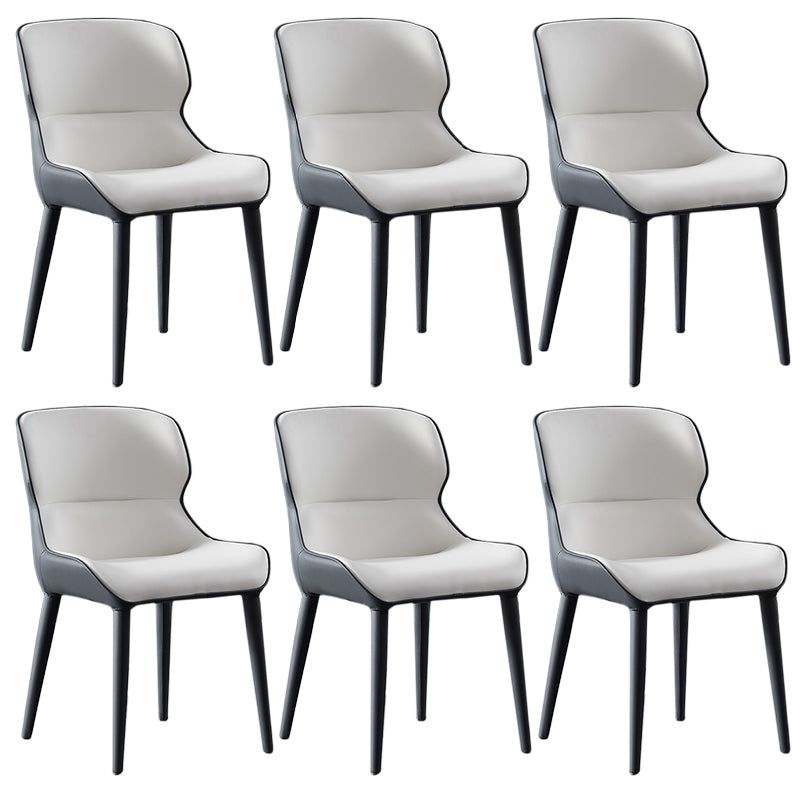 Inicio Silla lateral moderna del ala de la ala Matte Sillas de comedor de cuero falso