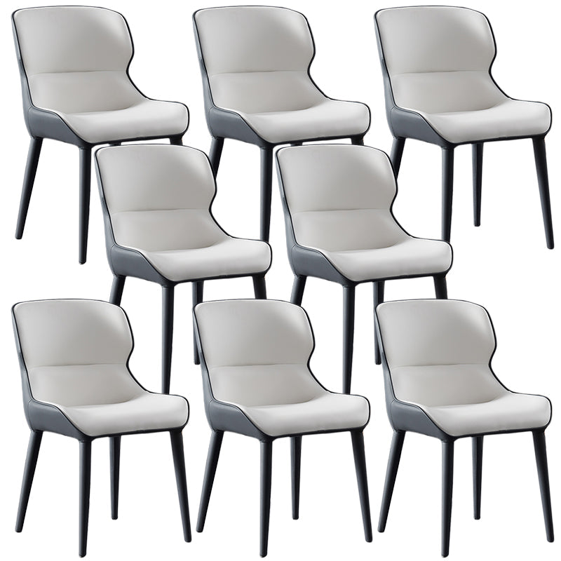 Inicio Silla lateral moderna del ala de la ala Matte Sillas de comedor de cuero falso