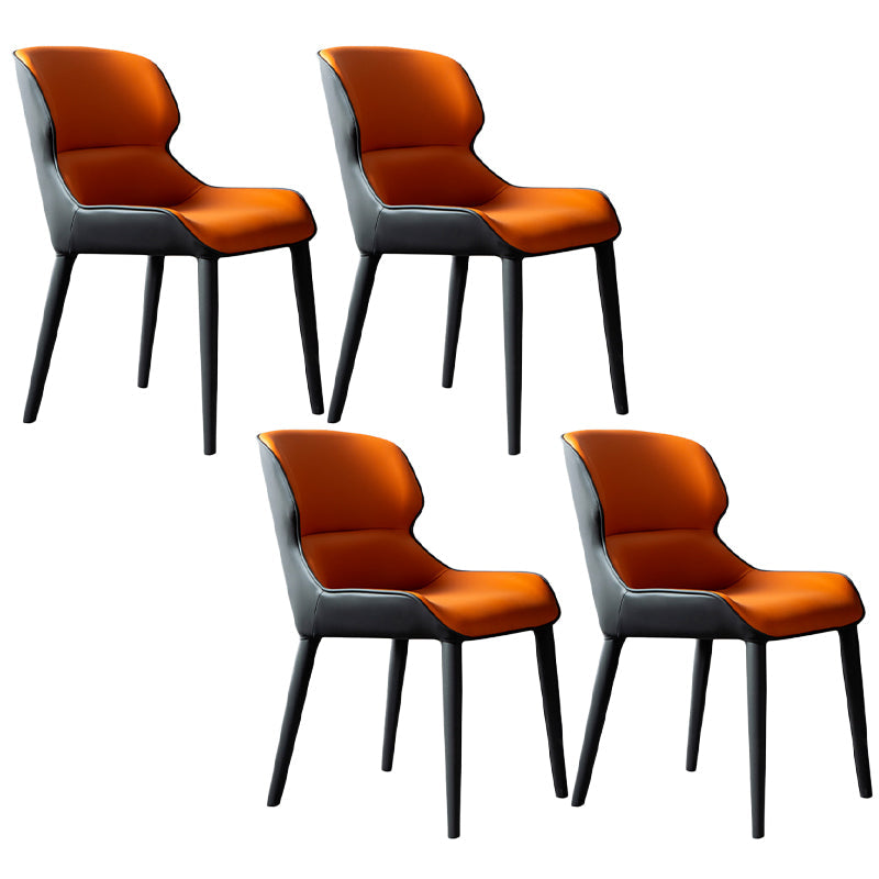 Inicio Silla lateral moderna del ala de la ala Matte Sillas de comedor de cuero falso