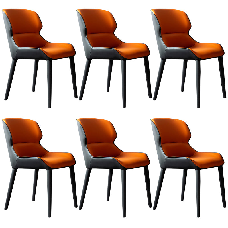 Inicio Silla lateral moderna del ala de la ala Matte Sillas de comedor de cuero falso