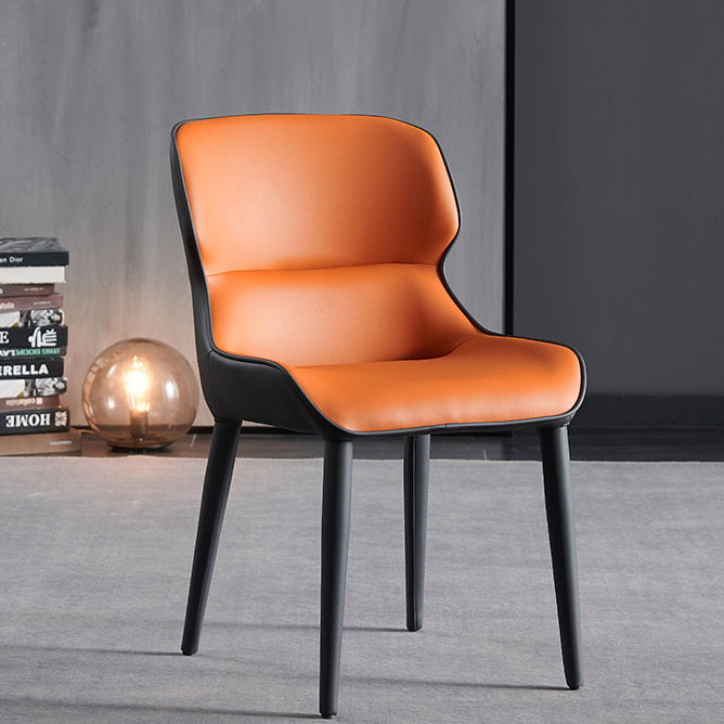 Inicio Silla lateral moderna del ala de la ala Matte Sillas de comedor de cuero falso