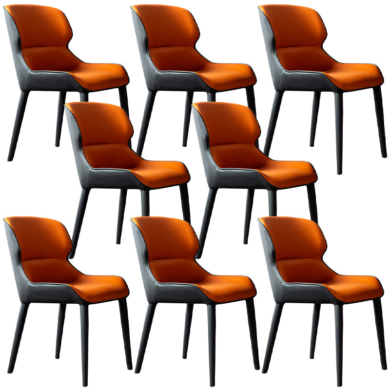 Inicio Silla lateral moderna del ala de la ala Matte Sillas de comedor de cuero falso