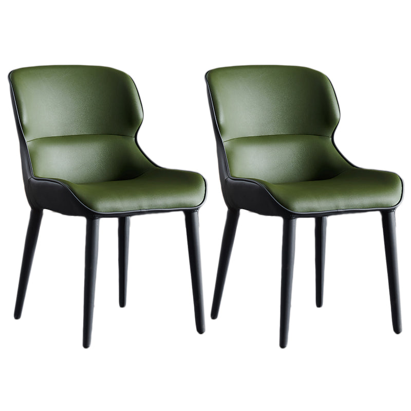 Inicio Silla lateral moderna del ala de la ala Matte Sillas de comedor de cuero falso