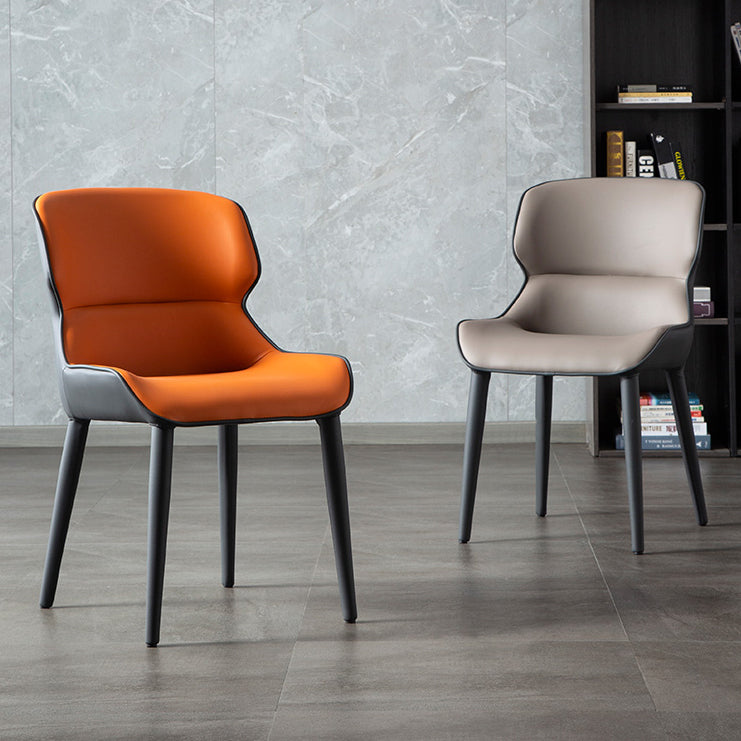 Inicio Silla lateral moderna del ala de la ala Matte Sillas de comedor de cuero falso