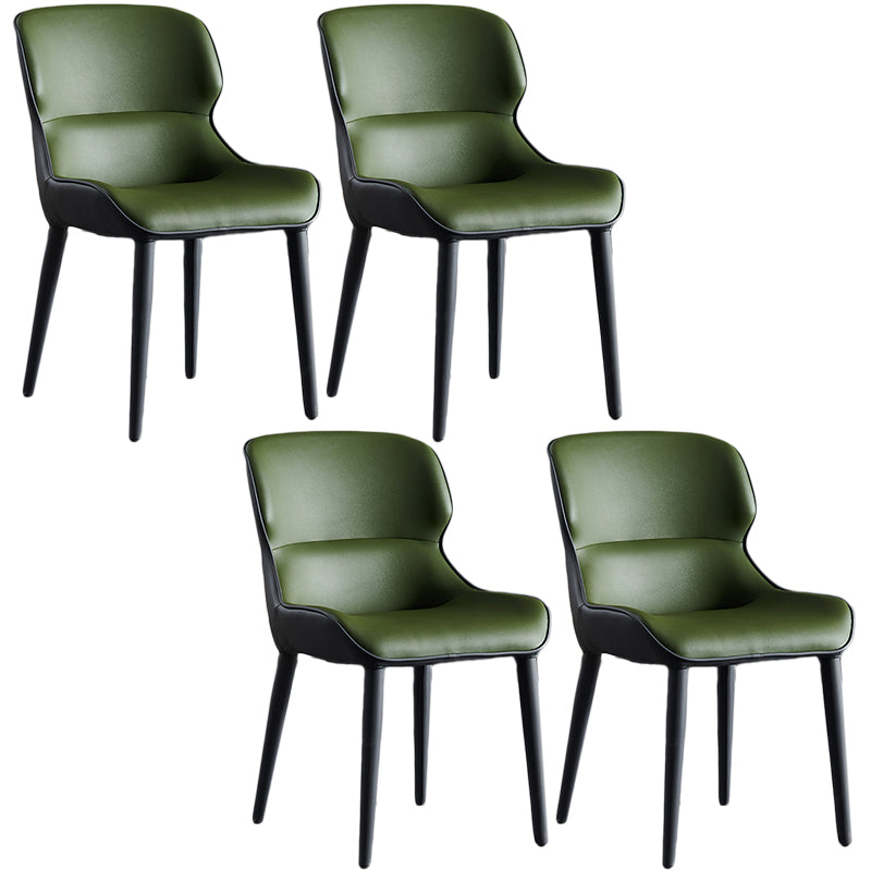 Inicio Silla lateral moderna del ala de la ala Matte Sillas de comedor de cuero falso