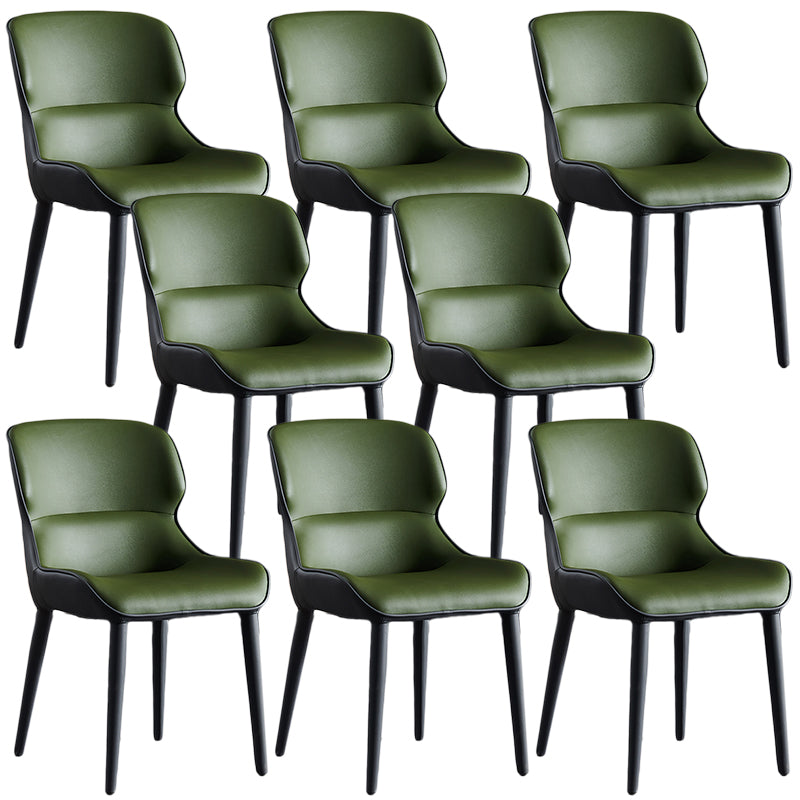 Inicio Silla lateral moderna del ala de la ala Matte Sillas de comedor de cuero falso