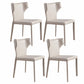 Contemporary Leather Dining Room Chair Wingback Side Armless Chair for Home Use Light Gray 4 Piece Set Clearhalo 'Dining Chairs' 'Dining Tables & Seating' 'dining_chair' 'furn' 'furn_dining_chair' 'Furniture' 'Kitchen & Dining Furniture' 5257093