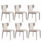 Contemporary Leather Dining Room Chair Wingback Side Armless Chair for Home Use Light Gray 6 Piece Set Clearhalo 'Dining Chairs' 'Dining Tables & Seating' 'dining_chair' 'furn' 'furn_dining_chair' 'Furniture' 'Kitchen & Dining Furniture' 5257095