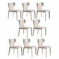 Contemporary Leather Dining Room Chair Wingback Side Armless Chair for Home Use Light Gray 8 Piece Set Clearhalo 'Dining Chairs' 'Dining Tables & Seating' 'dining_chair' 'furn' 'furn_dining_chair' 'Furniture' 'Kitchen & Dining Furniture' 5257097