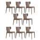 Contemporary Leather Dining Room Chair Wingback Side Armless Chair for Home Use Brown 8 Piece Set Clearhalo 'Dining Chairs' 'Dining Tables & Seating' 'dining_chair' 'furn' 'furn_dining_chair' 'Furniture' 'Kitchen & Dining Furniture' 5257105
