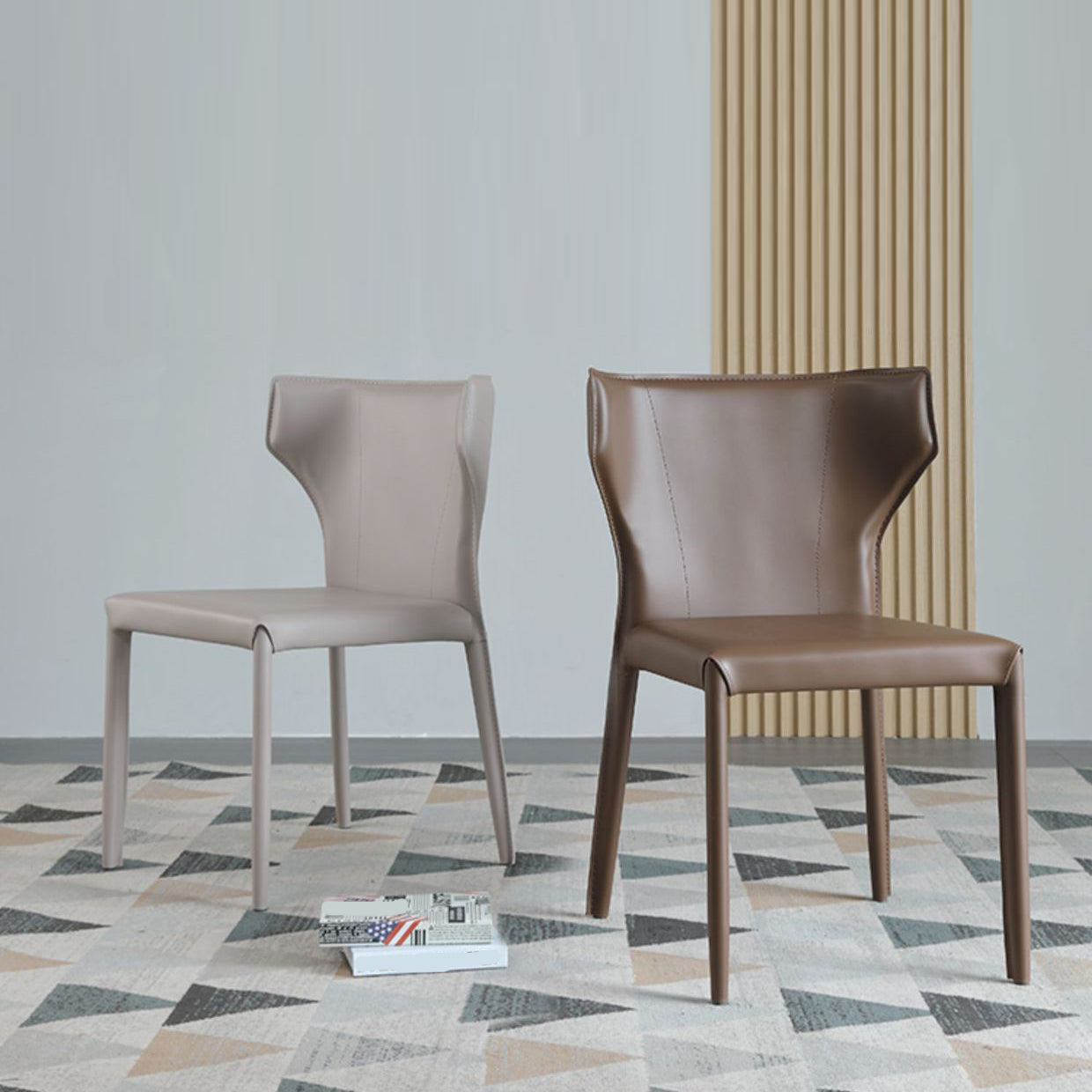 Contemporary Leather Dining Room Chair Wingback Side Armless Chair for Home Use Clearhalo 'Dining Chairs' 'Dining Tables & Seating' 'dining_chair' 'furn' 'furn_dining_chair' 'Furniture' 'Kitchen & Dining Furniture' 5257107