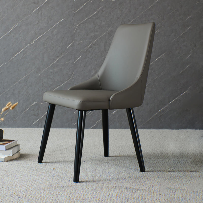 Contemporary Wood Dining Room Chairs PU Leather Dining Chairs for Home Use Clearhalo 'Dining Chairs' 'Dining Tables & Seating' 'dining_chair' 'furn' 'furn_dining_chair' 'Furniture' 'Kitchen & Dining Furniture' 5257124