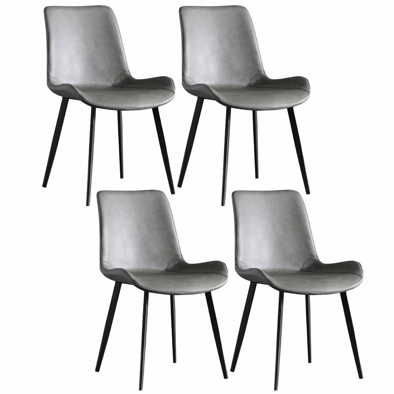Silla de comedor de comedor de cuero sintética contemporánea para uso en el hogar