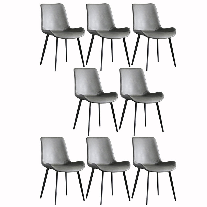 Silla de comedor de comedor de cuero sintética contemporánea para uso en el hogar