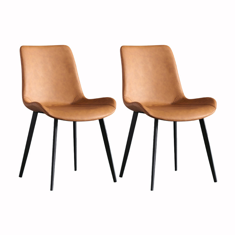 Silla de comedor de comedor de cuero sintética contemporánea para uso en el hogar