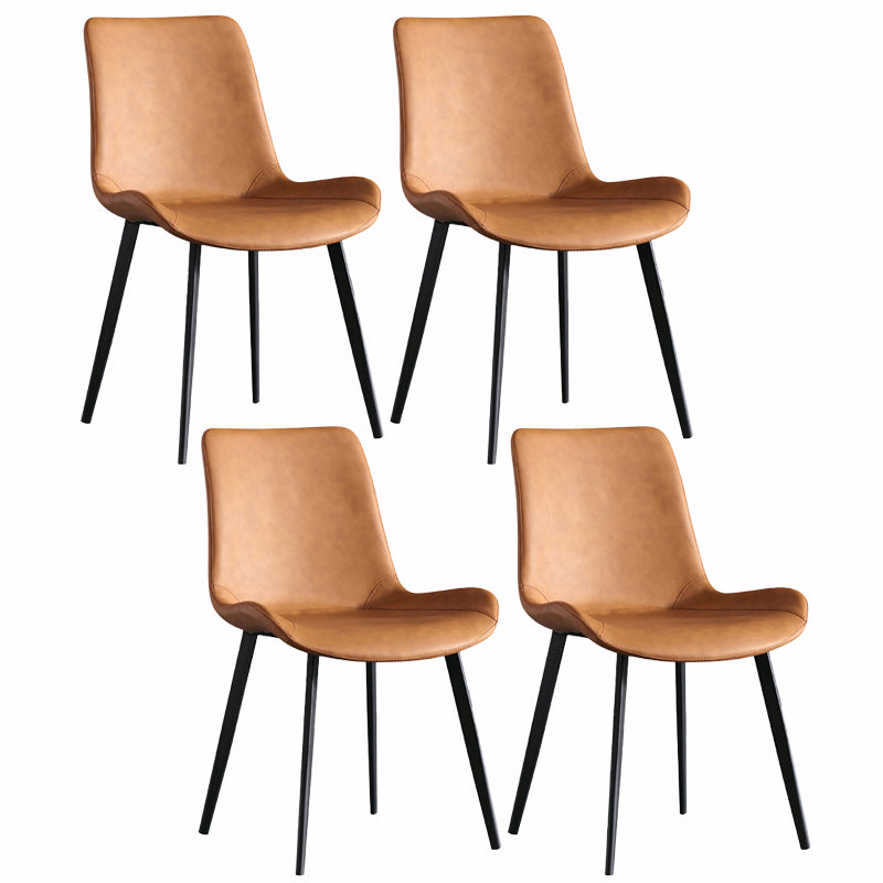 Silla de comedor de comedor de cuero sintética contemporánea para uso en el hogar