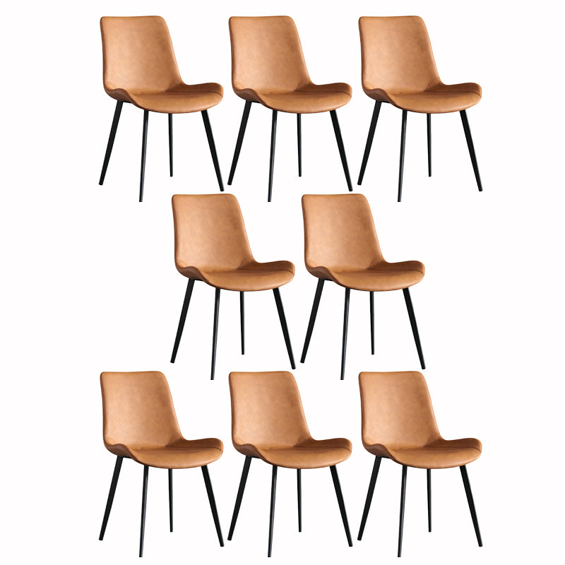 Silla de comedor de comedor de cuero sintética contemporánea para uso en el hogar