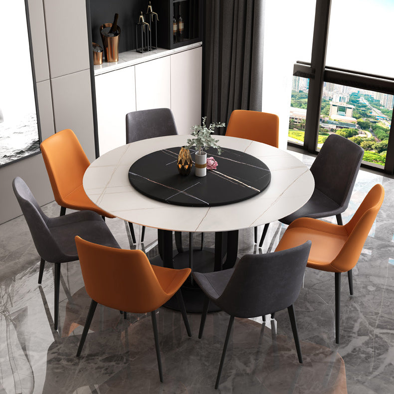 Silla de comedor de comedor de cuero sintética contemporánea para uso en el hogar