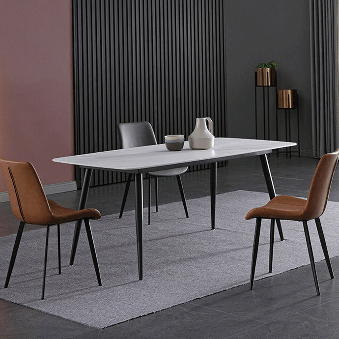 Silla de comedor de comedor de cuero sintética contemporánea para uso en el hogar