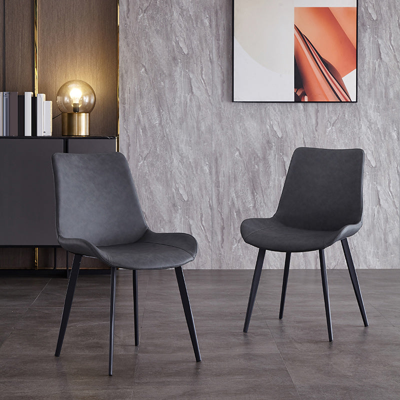 Sillas de comedor de cuero modernas de cuero sintética para uso en el hogar