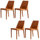 Modern Leather Dining Chairs Metal Armless Dining Chair for Home Use Orange 4 Piece Set Clearhalo 'Dining Chairs' 'Dining Tables & Seating' 'dining_chair' 'furn' 'furn_dining_chair' 'Furniture' 'Kitchen & Dining Furniture' 5257189