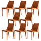 Modern Leather Dining Chairs Metal Armless Dining Chair for Home Use Orange 8 Piece Set Clearhalo 'Dining Chairs' 'Dining Tables & Seating' 'dining_chair' 'furn' 'furn_dining_chair' 'Furniture' 'Kitchen & Dining Furniture' 5257193