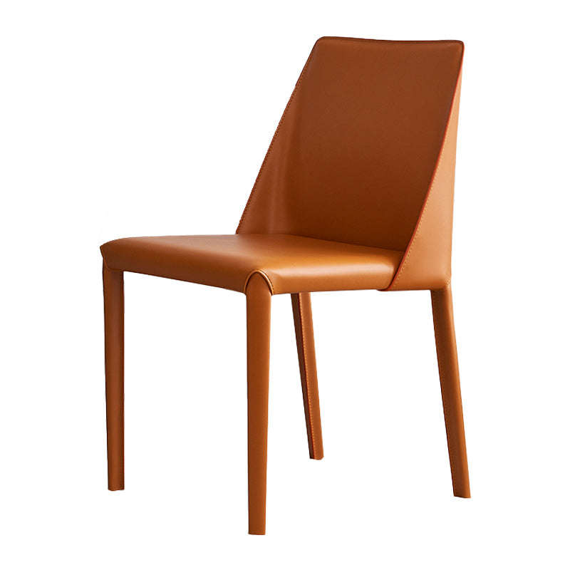Modern Leather Dining Chairs Metal Armless Dining Chair for Home Use Clearhalo 'Dining Chairs' 'Dining Tables & Seating' 'dining_chair' 'furn' 'furn_dining_chair' 'Furniture' 'Kitchen & Dining Furniture' 5257195