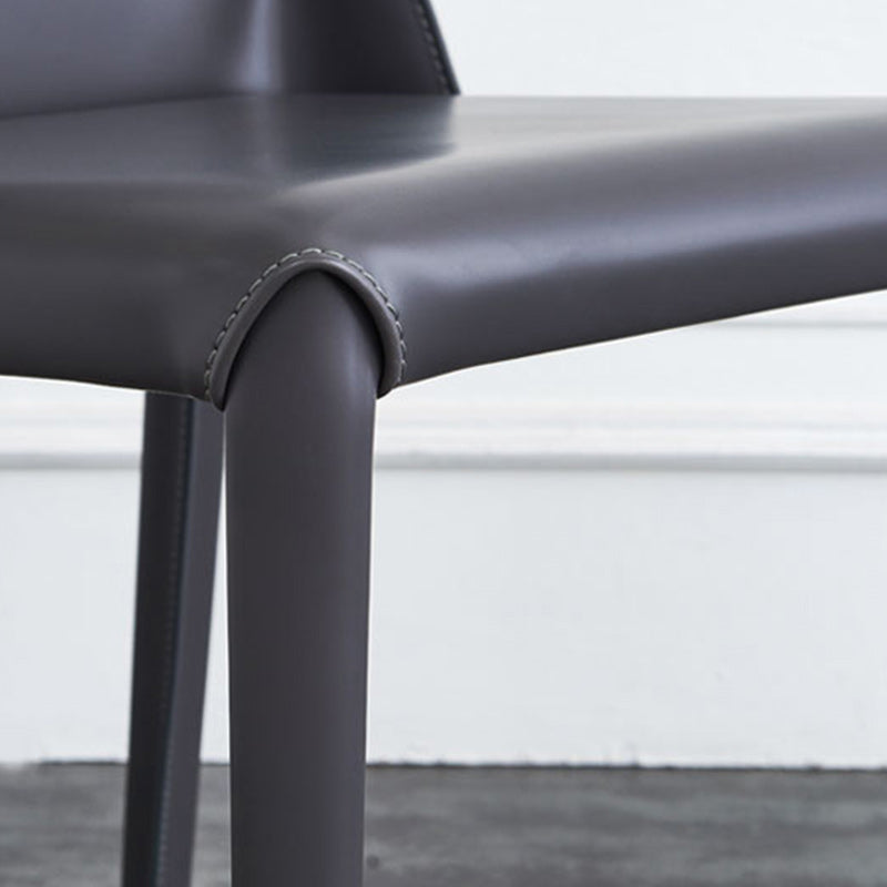 Modern Leather Dining Chairs Metal Armless Dining Chair for Home Use Clearhalo 'Dining Chairs' 'Dining Tables & Seating' 'dining_chair' 'furn' 'furn_dining_chair' 'Furniture' 'Kitchen & Dining Furniture' 5257201