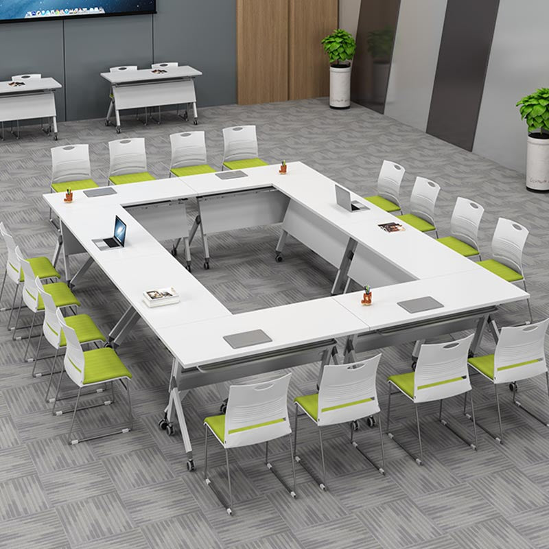 Modern Style Folding Office Desk Manufactured Wood Top Desk with Wheels Clearhalo 'furn' 'furn_office_desk' 'Furniture' 'Office Desks' 'Office Furniture' 'office_desk' 5258408