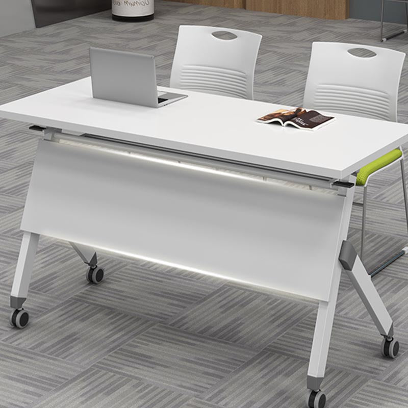 Modern Style Folding Office Desk Manufactured Wood Top Desk with Wheels Clearhalo 'furn' 'furn_office_desk' 'Furniture' 'Office Desks' 'Office Furniture' 'office_desk' 5258416