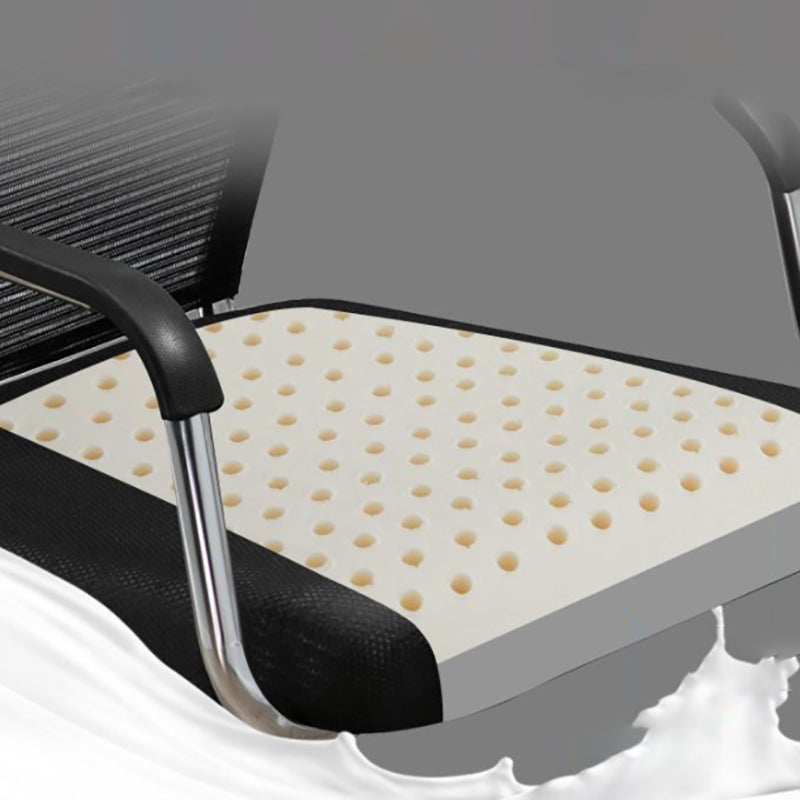 Chaise de chaise de dos du milieu du bureau à hauteur de chaise à bras fixe réglable avec roues