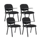Black Metal Base Conference Chair Contemporary Low Back Armless Chair