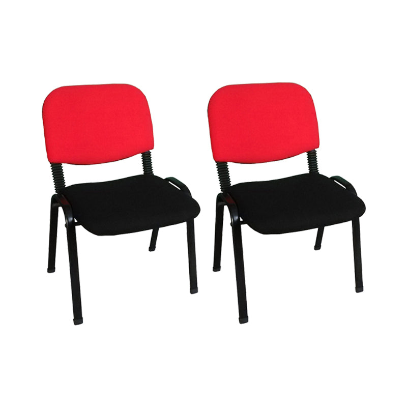 Black metal base conferentie stoel hedendaagse lage rug armloze stoel